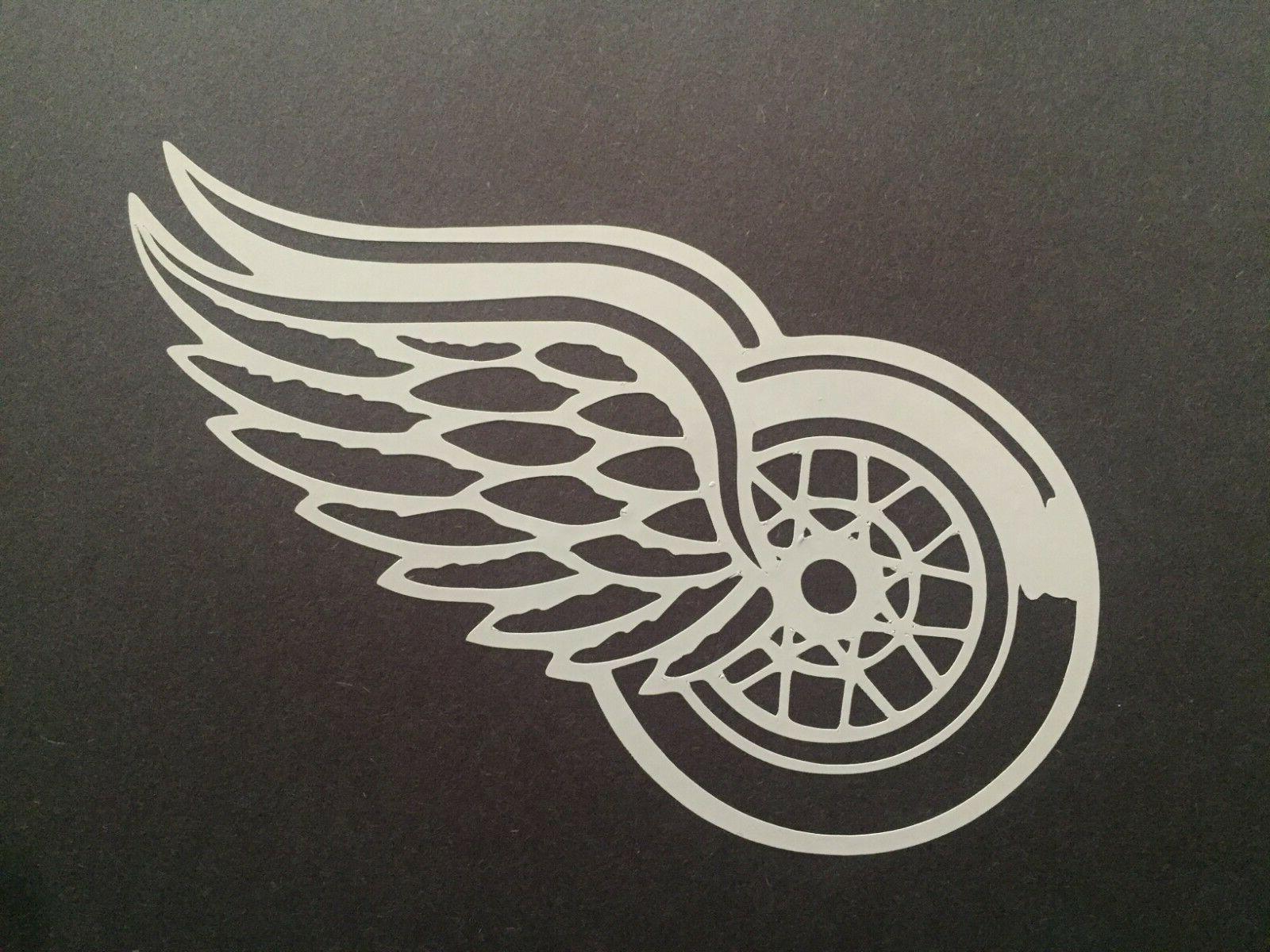 nhl detroit red wings white vinyl sticker